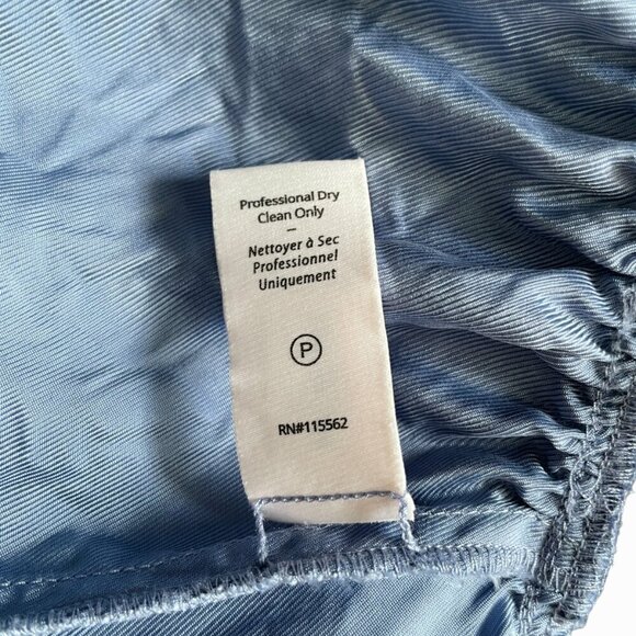 Cinq a Sept Tillie Blue Cupro Shirt Dress Tiered Long Sleeve Small - Picture 6 of 7